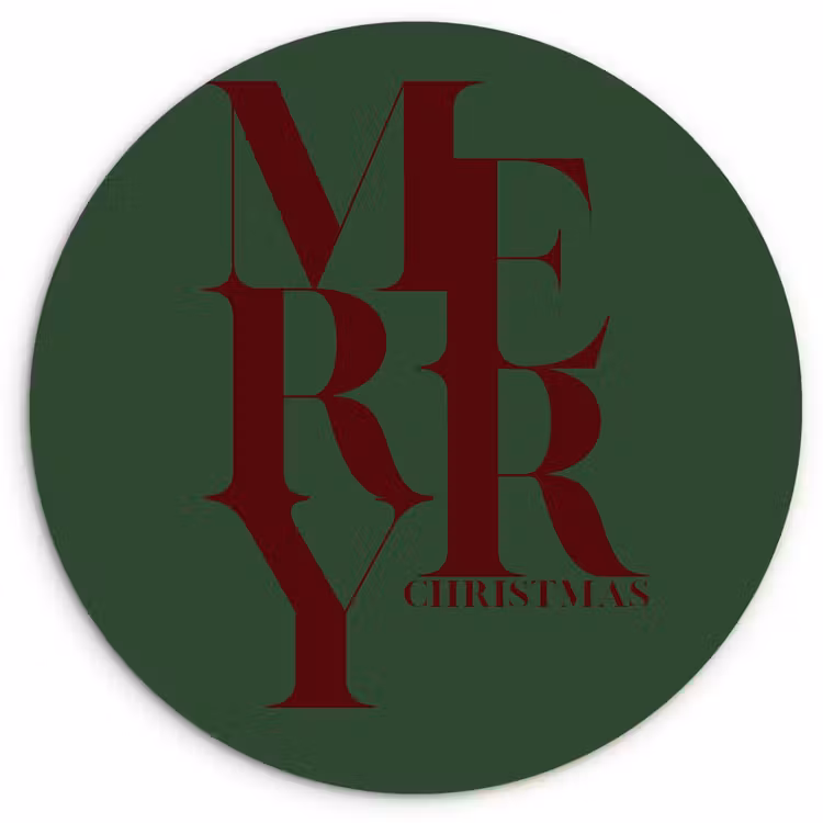 Muurcirkel - Merry - Tekst - Groen - Kerst