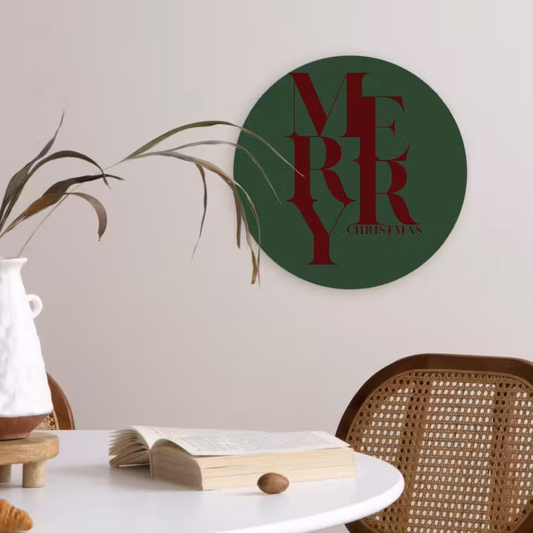 Muurcirkel - Merry - Tekst - Groen - Kerst — 4