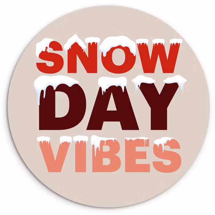Muurcirkel - Sneeuw - Kerst - Tekst - Rood — 1