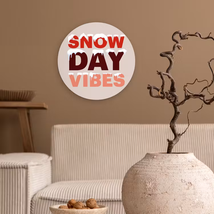 Muurcirkel - Sneeuw - Kerst - Tekst - Rood — 2