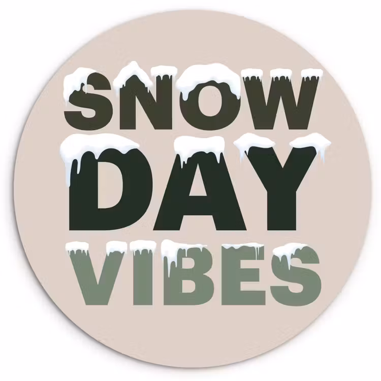 Muurcirkel - Sneeuw - Tekst - Kerst - Beige — 1