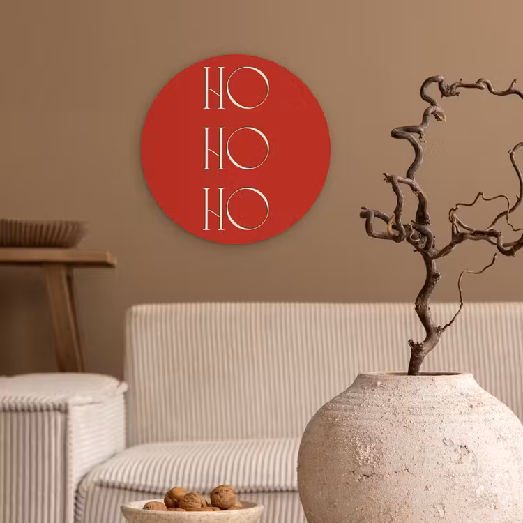 Muurcirkel - Tekst - Kerst - Modern - Rood — 2