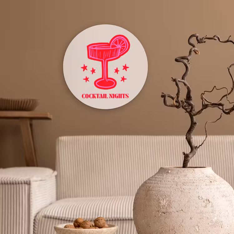 Muurcirkel - Cocktail - Kerst - Beige - Roze — 2