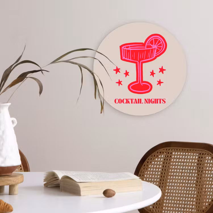 Muurcirkel - Cocktail - Kerst - Beige - Roze — 4