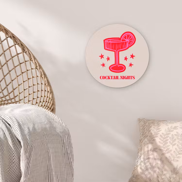 Muurcirkel - Cocktail - Kerst - Beige - Roze — 5
