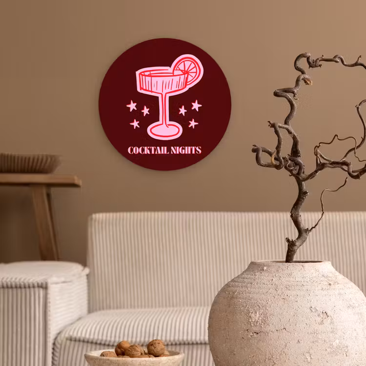 Muurcirkel - Cocktail - Kerst - Burgundy - Roze — 2