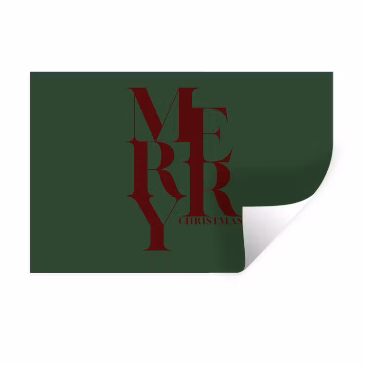 Muursticker - Merry - Tekst - Groen - Kerst