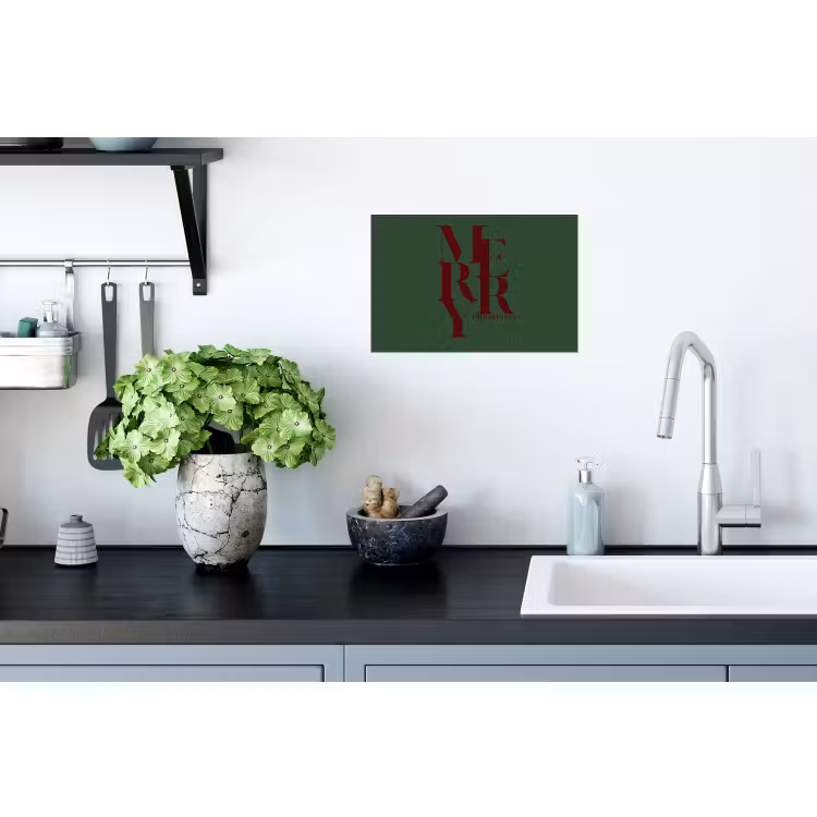 Muursticker - Merry - Tekst - Groen - Kerst — 2