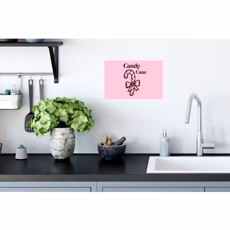Muursticker - Kerst - Snoep - Tekst - Bruin - Roze — 2