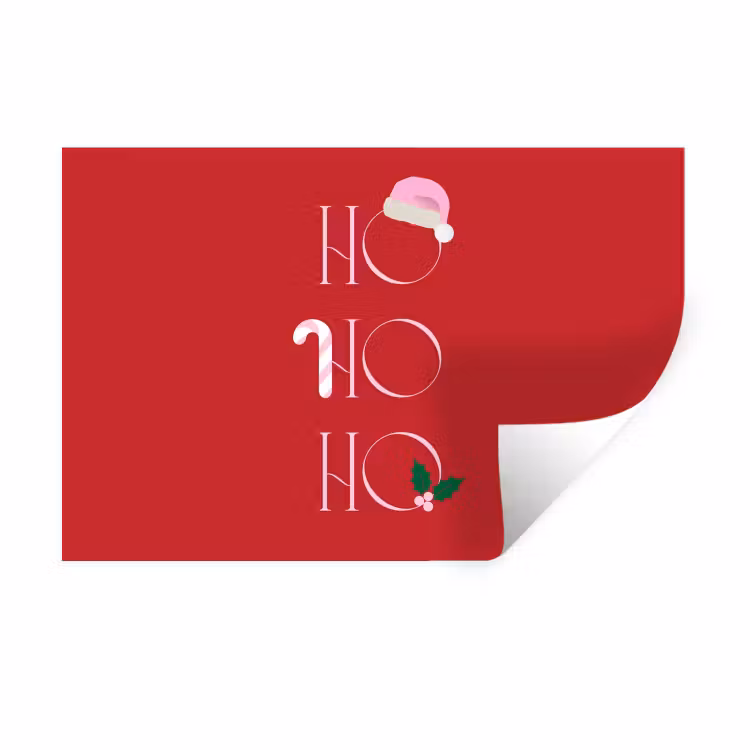 Muursticker - Kerst - Tekst - illustratie - Rood