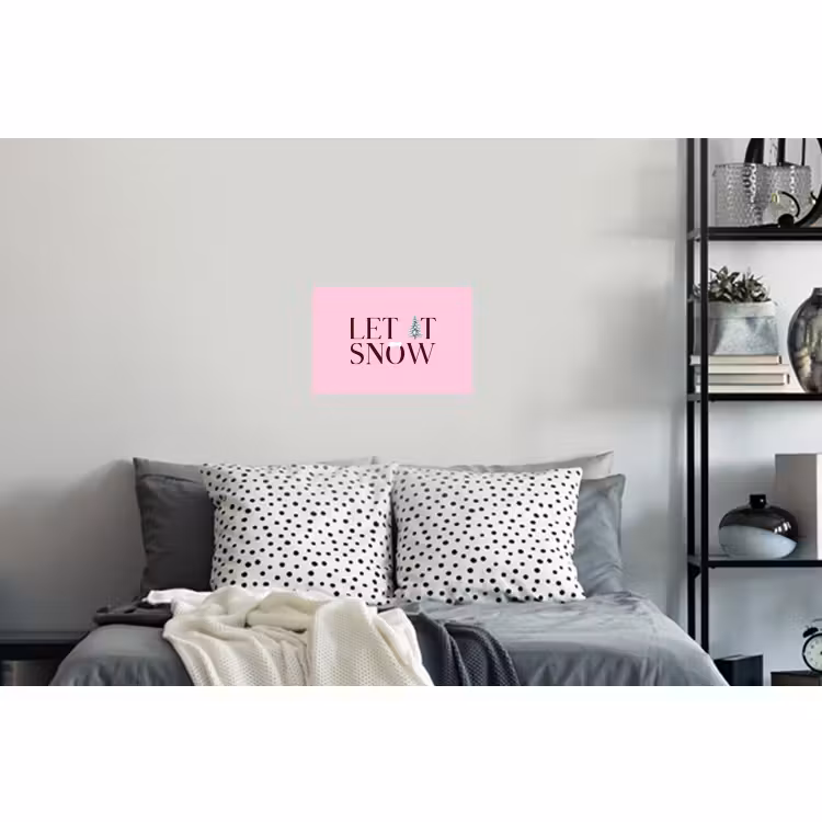Muursticker - Kerst - Tekst - Sneeuw - Roze — 5