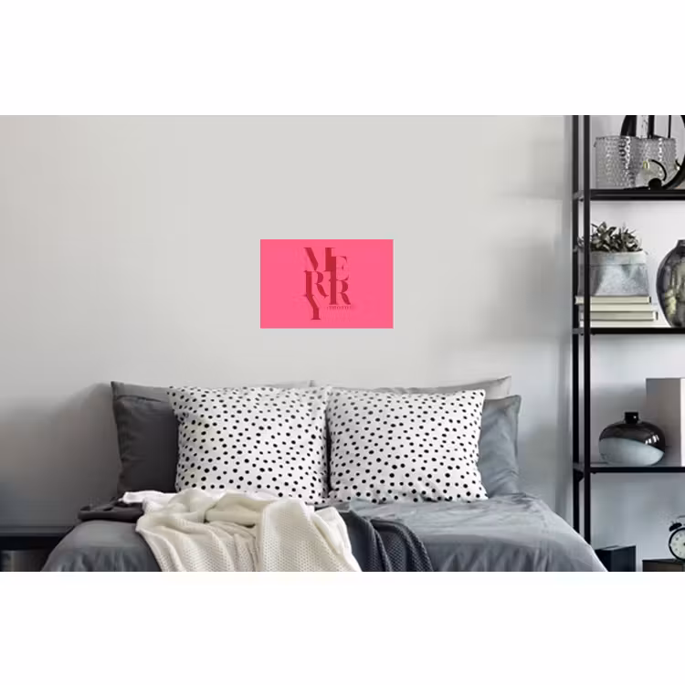 Muursticker - Merry - Tekst - Kerst - Roze — 5