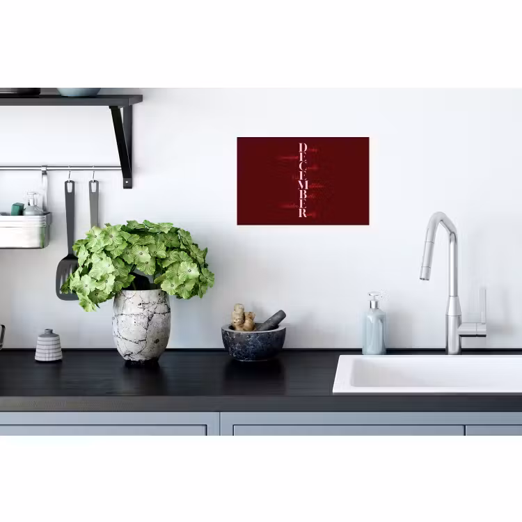 Muursticker - December - Tekst - Kerst - Burgundy — 2