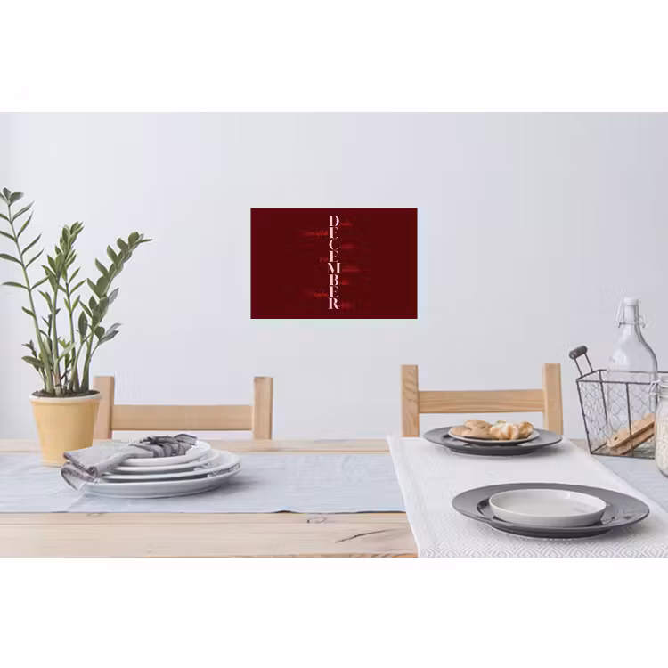 Muursticker - December - Tekst - Kerst - Burgundy — 3