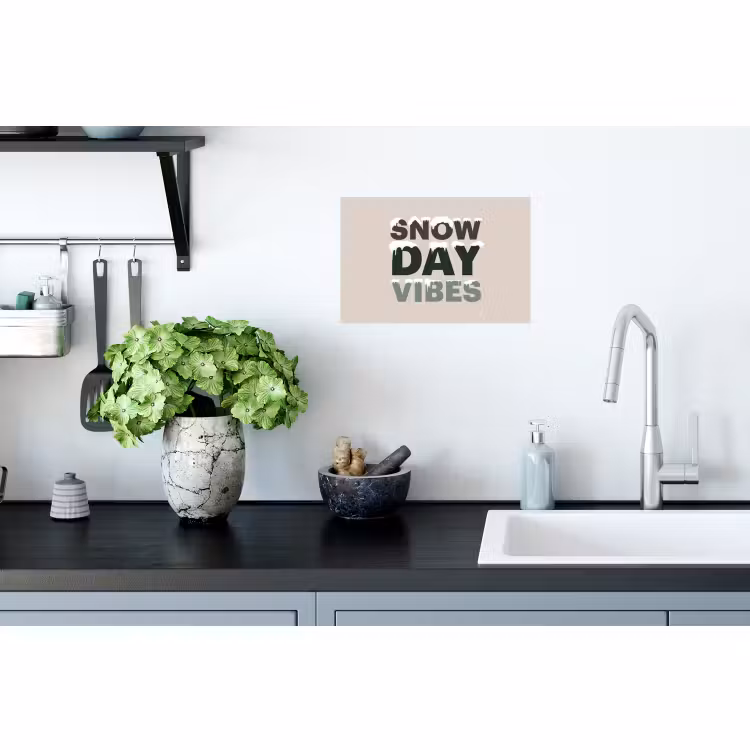 Muursticker - Sneeuw - Tekst - Kerst - Beige — 2