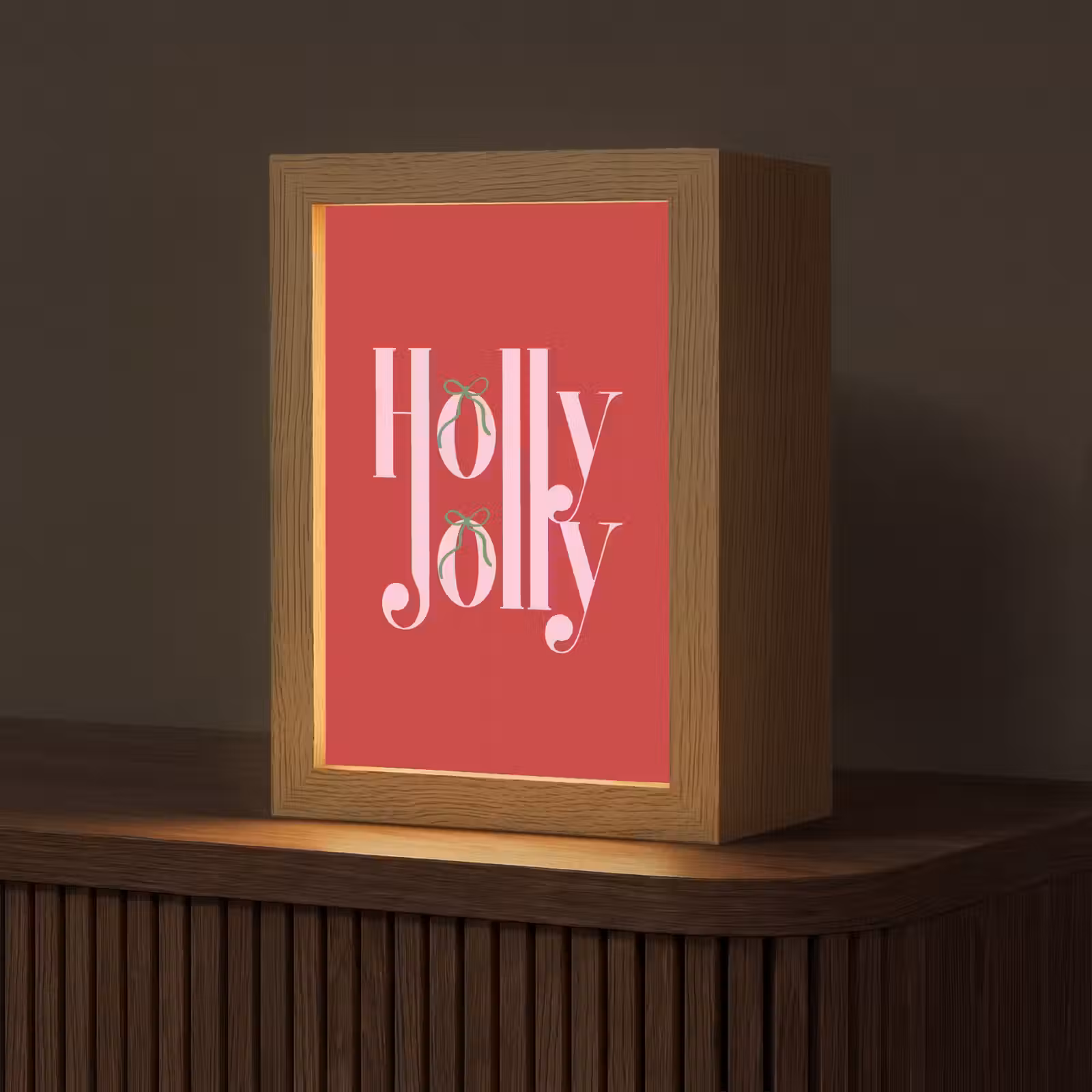 Gepersonaliseerde Lightbox - Kerst - Roze - Rood - Tekst — 1
