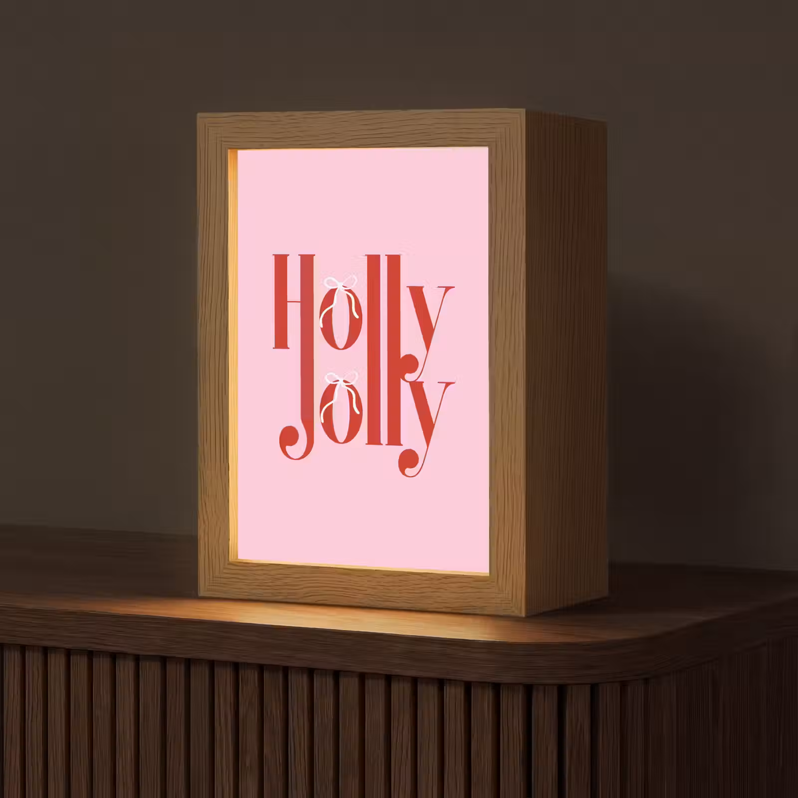 Gepersonaliseerde Lightbox - Kerst - Tekst - Rood - Roze — 1