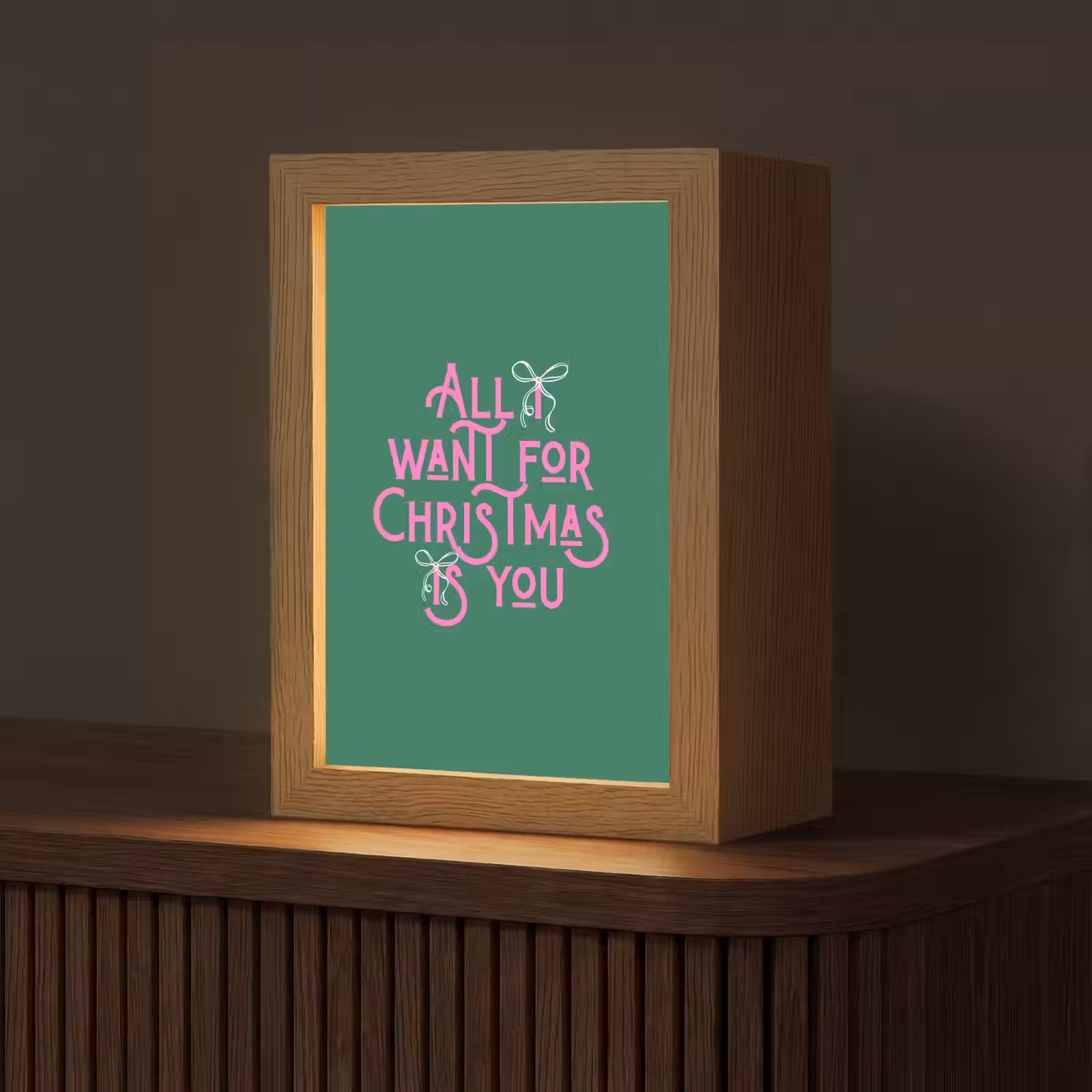 Gepersonaliseerde Lightbox - Kerst - Tekst - Roze - Groen — 1