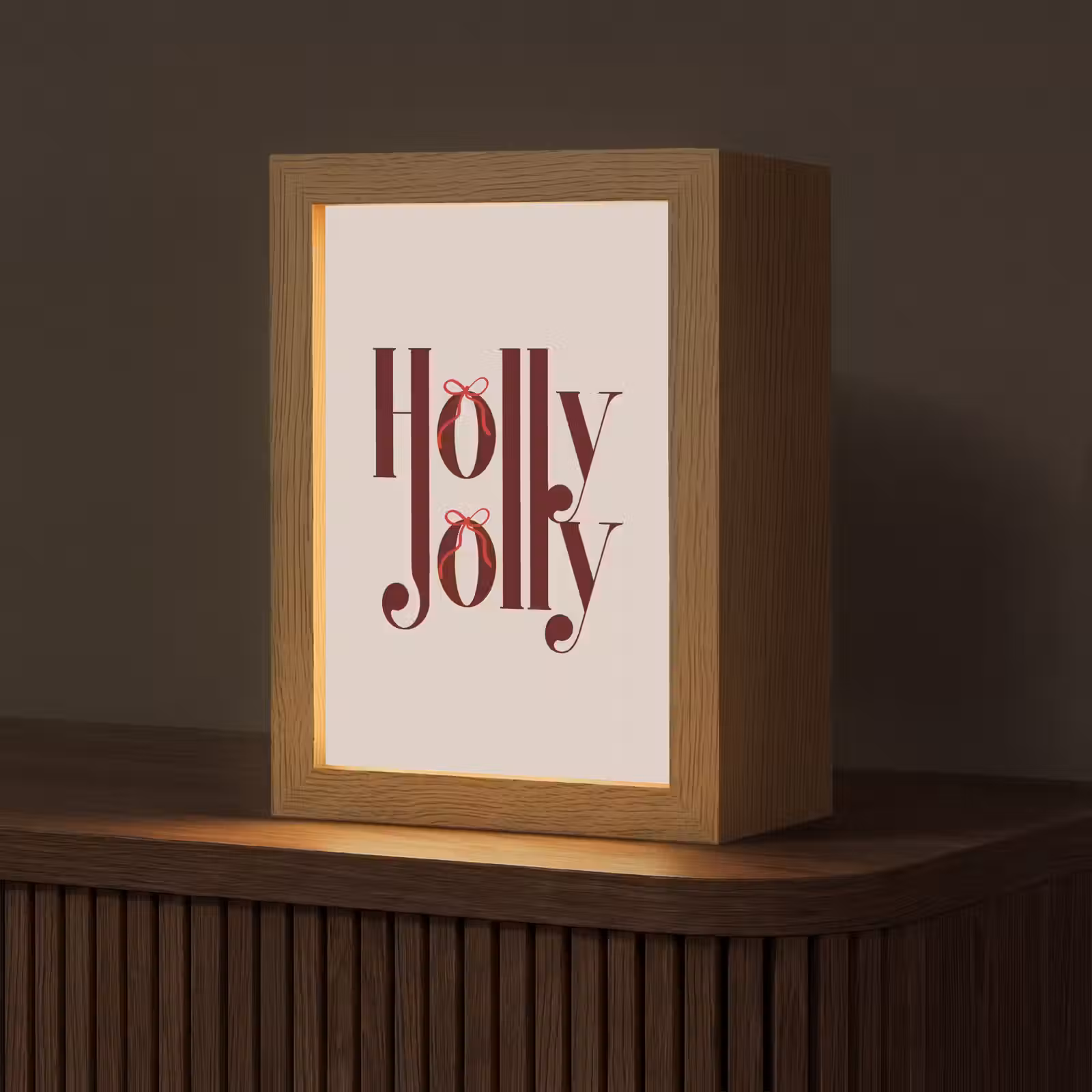 Gepersonaliseerde Lightbox - Tekst - Kerst - Bruin — 1
