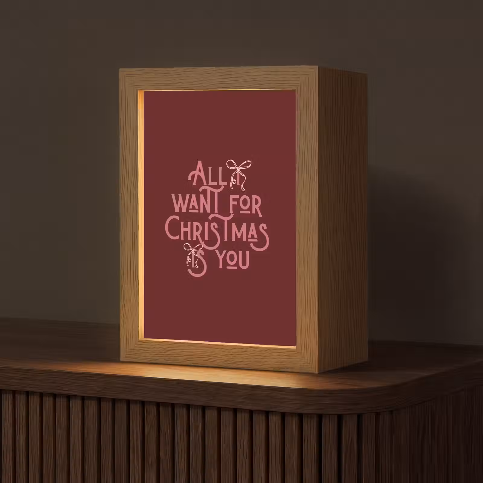 Gepersonaliseerde Lightbox - Tekst - Kerst - Rood - Roze — 1