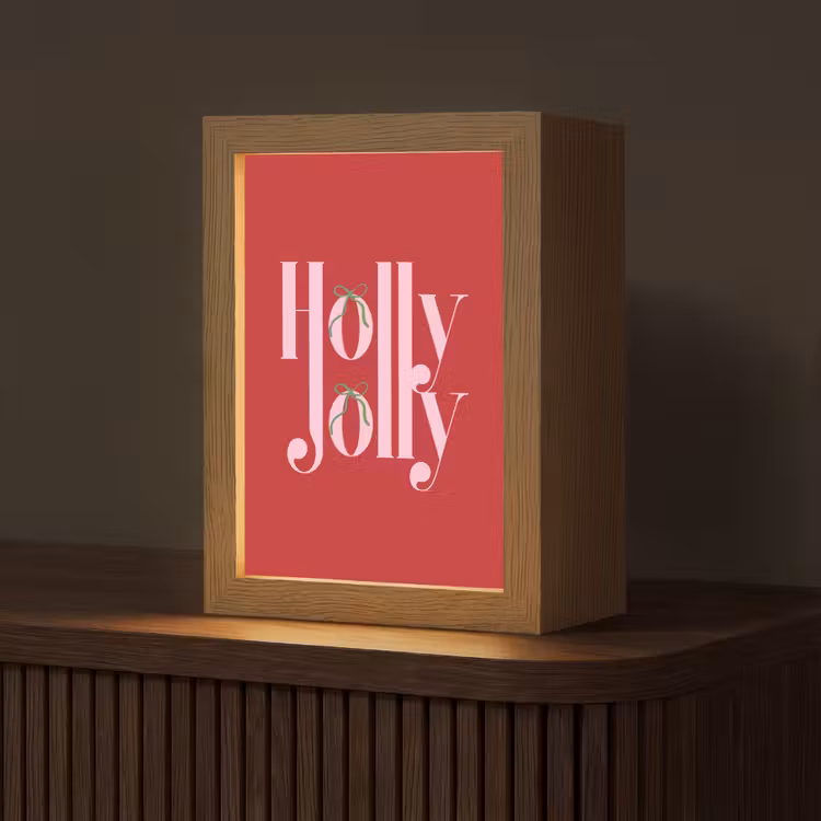 Gepersonaliseerde Lightbox - Kerst - Roze - Rood - Tekst