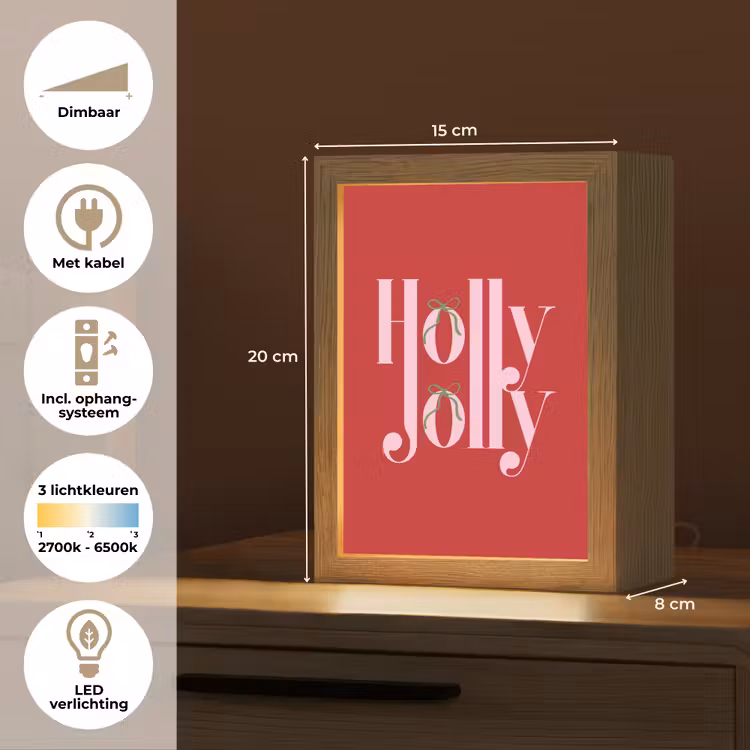 Gepersonaliseerde Lightbox - Kerst - Roze - Rood - Tekst — 7