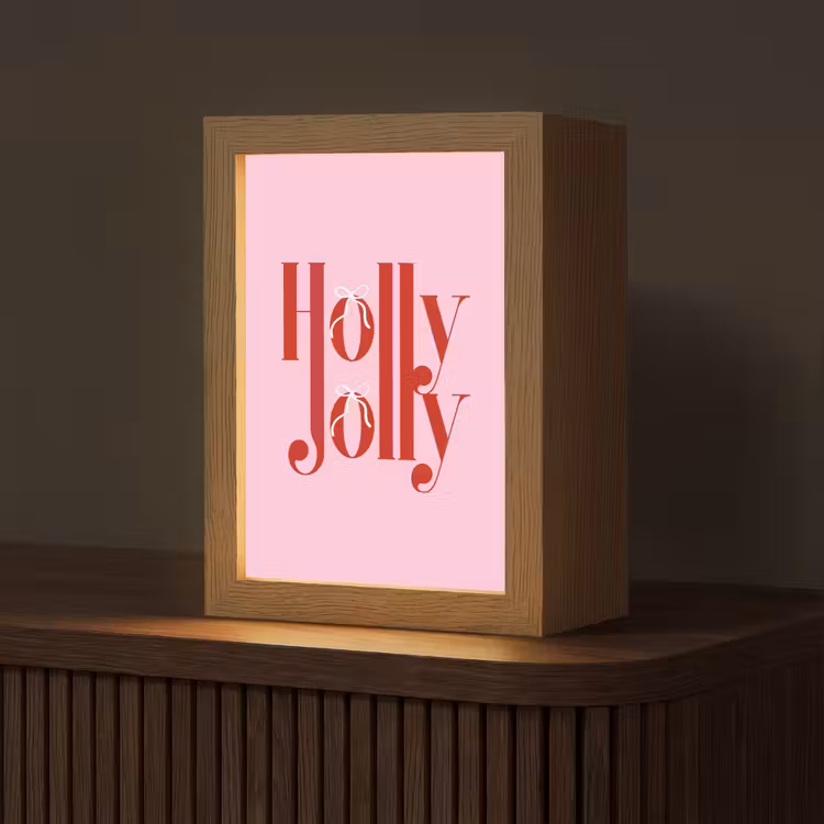Gepersonaliseerde Lightbox - Kerst - Tekst - Rood - Roze