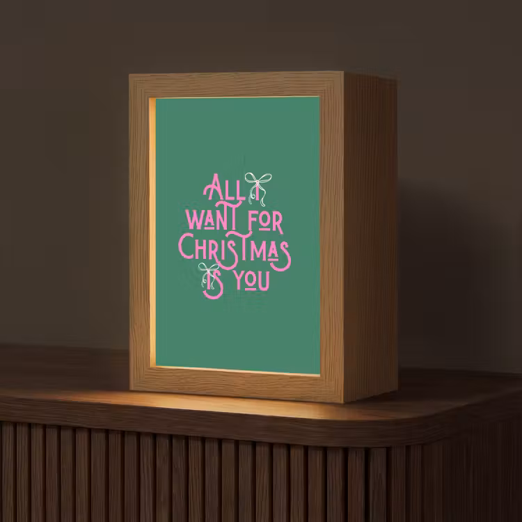 Gepersonaliseerde Lightbox - Kerst - Tekst - Roze - Groen