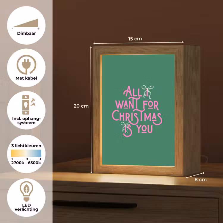 Gepersonaliseerde Lightbox - Kerst - Tekst - Roze - Groen — 7
