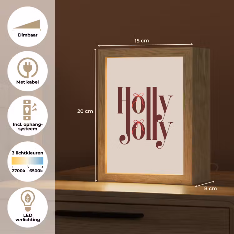 Gepersonaliseerde Lightbox - Tekst - Kerst - Bruin — 7