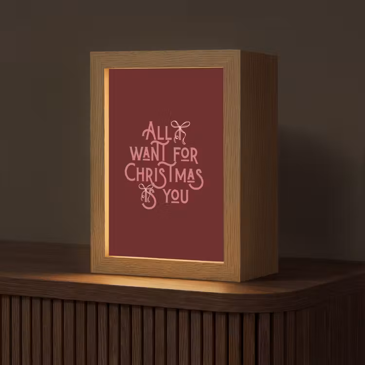 Gepersonaliseerde Lightbox - Tekst - Kerst - Rood - Roze