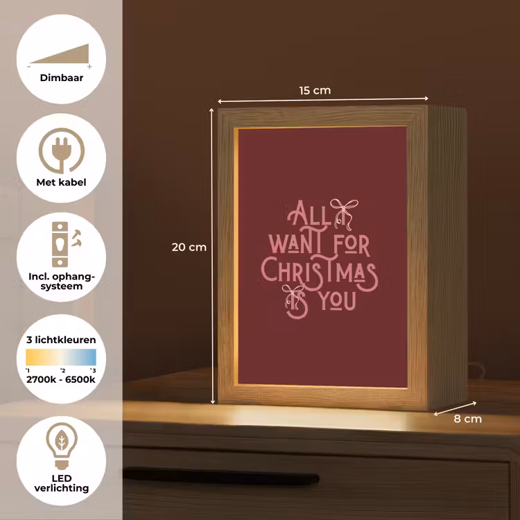 Gepersonaliseerde Lightbox - Tekst - Kerst - Rood - Roze — 7
