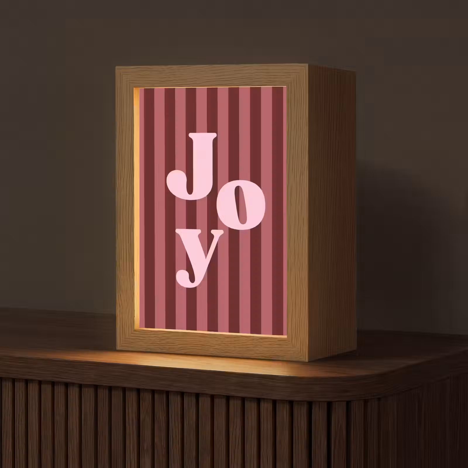 Gepersonaliseerde Lightbox - Joy - Kerst - Tekst - Roze — 1