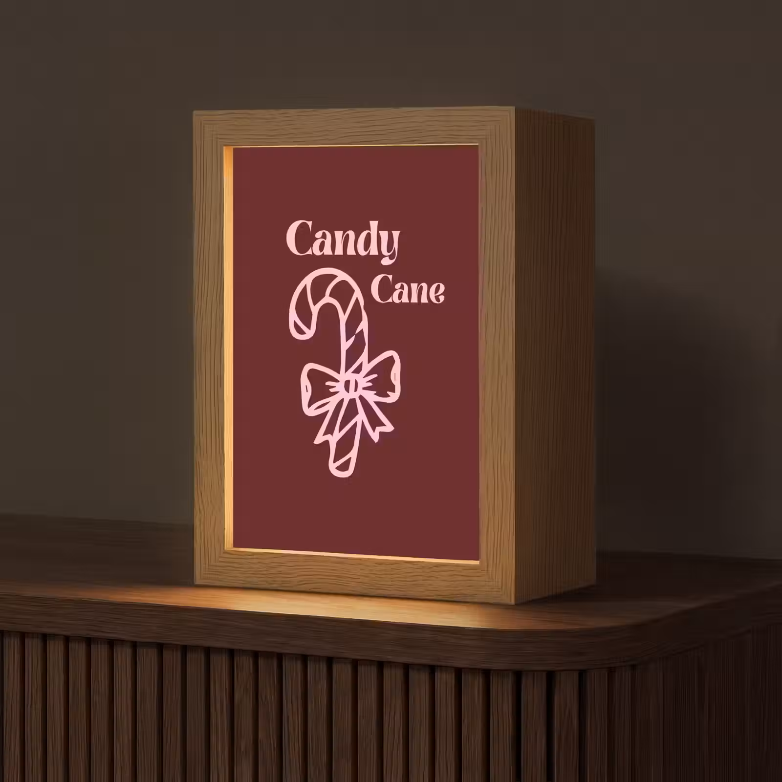 Gepersonaliseerde Lightbox - Kerst - Snoep - Tekst - Roze — 1