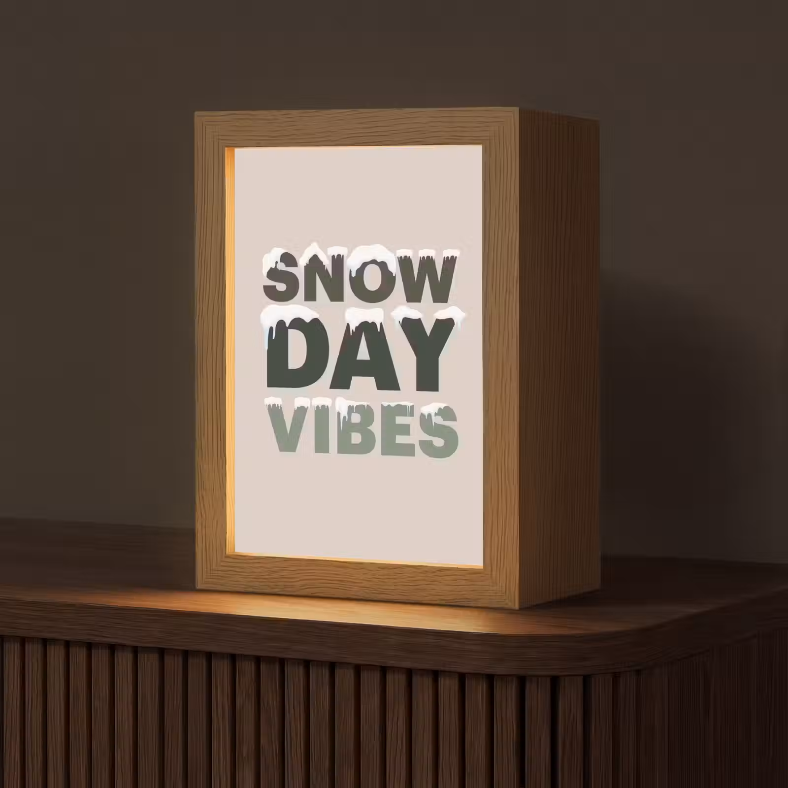 Gepersonaliseerde Lightbox - Sneeuw - Tekst - Kerst - Beige — 1