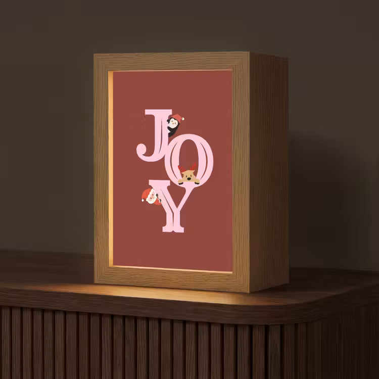 Gepersonaliseerde Lightbox - Joy - Kerst - Animatie - Rood - Roze — 1