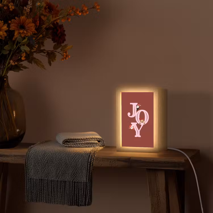 Gepersonaliseerde Lightbox - Joy - Kerst - Animatie - Rood - Roze — 3