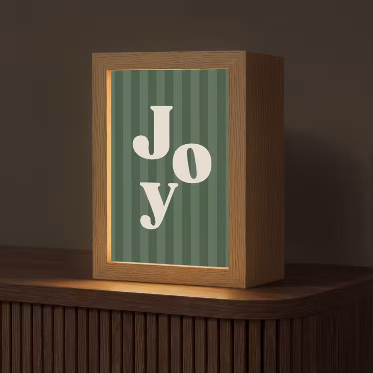 Gepersonaliseerde Lightbox - Joy - Kerst - Tekst - Groen — 1