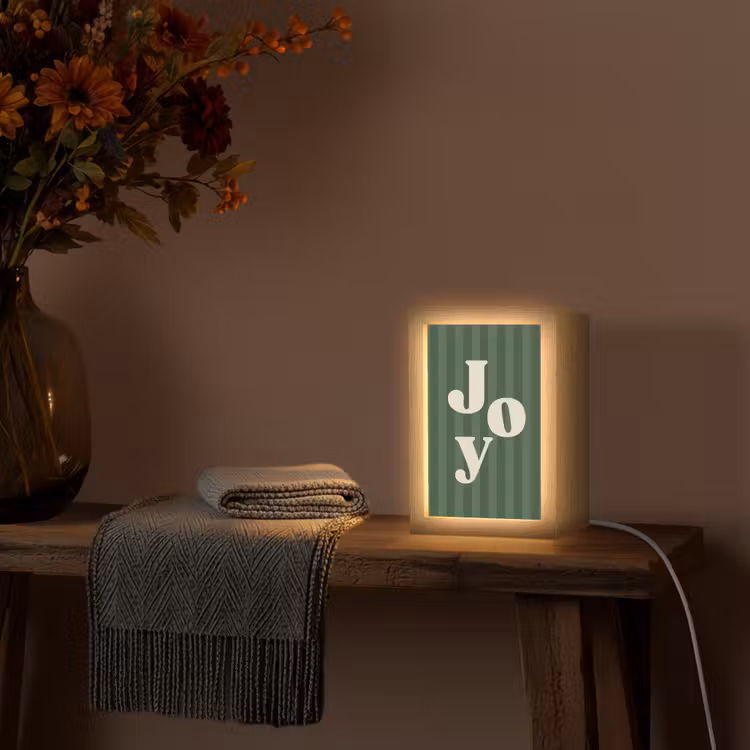 Gepersonaliseerde Lightbox - Joy - Kerst - Tekst - Groen — 3