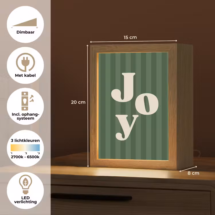 Gepersonaliseerde Lightbox - Joy - Kerst - Tekst - Groen — 7