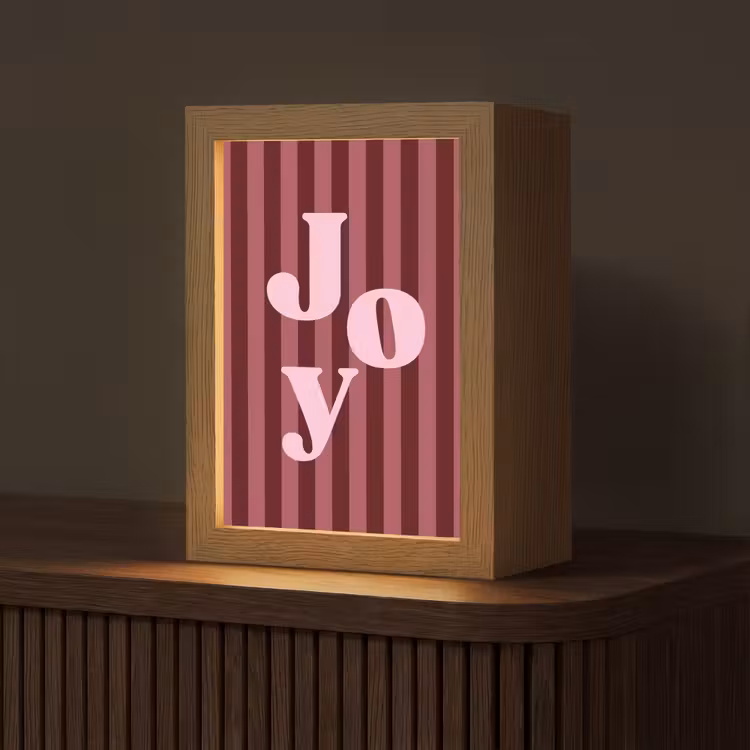 Gepersonaliseerde Lightbox - Joy - Kerst - Tekst - Roze — 1