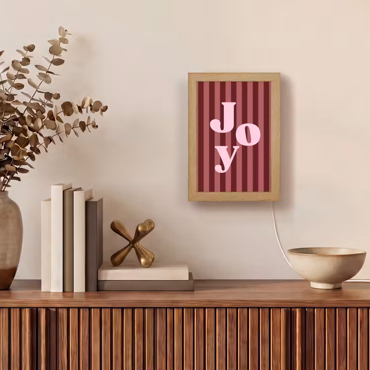 Gepersonaliseerde Lightbox - Joy - Kerst - Tekst - Roze — 4