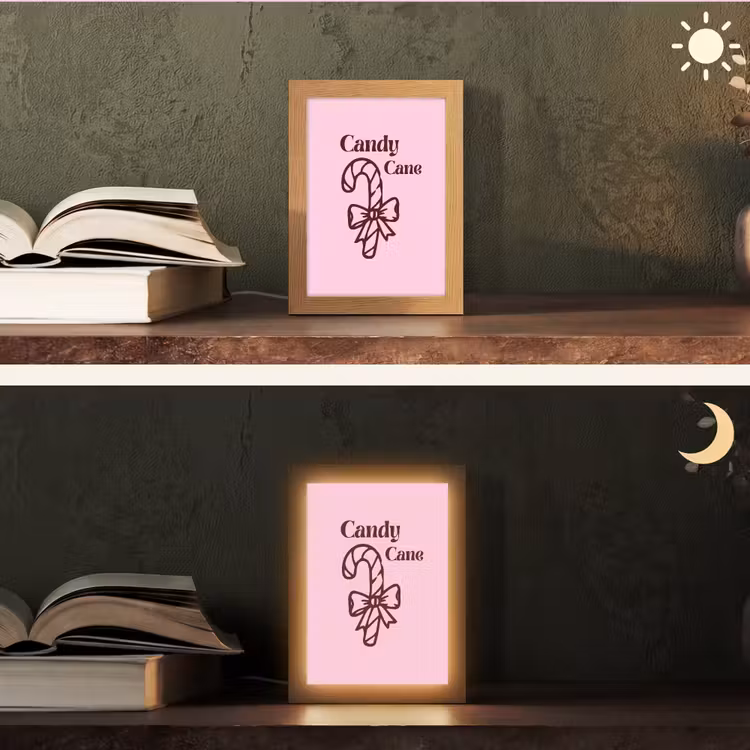 Gepersonaliseerde Lightbox - Kerst - Snoep - Tekst - Bruin - Roze — 5