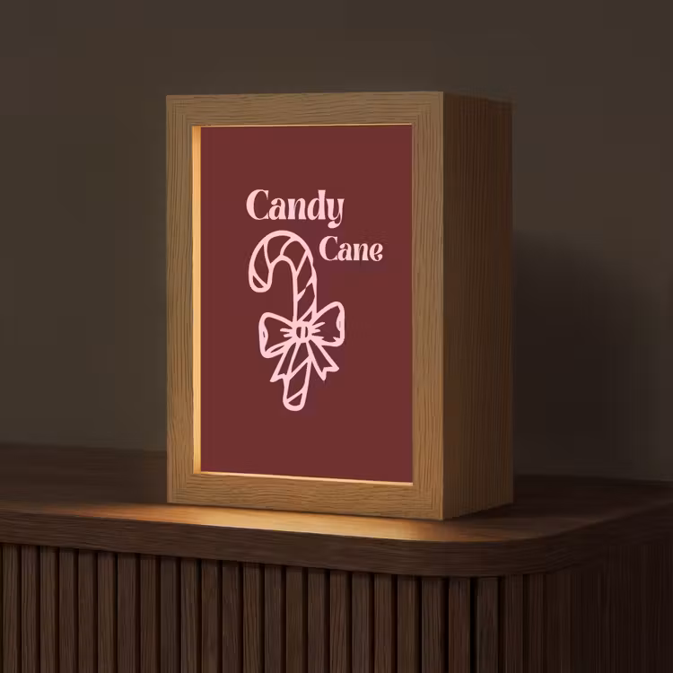 Gepersonaliseerde Lightbox - Kerst - Snoep - Tekst - Roze