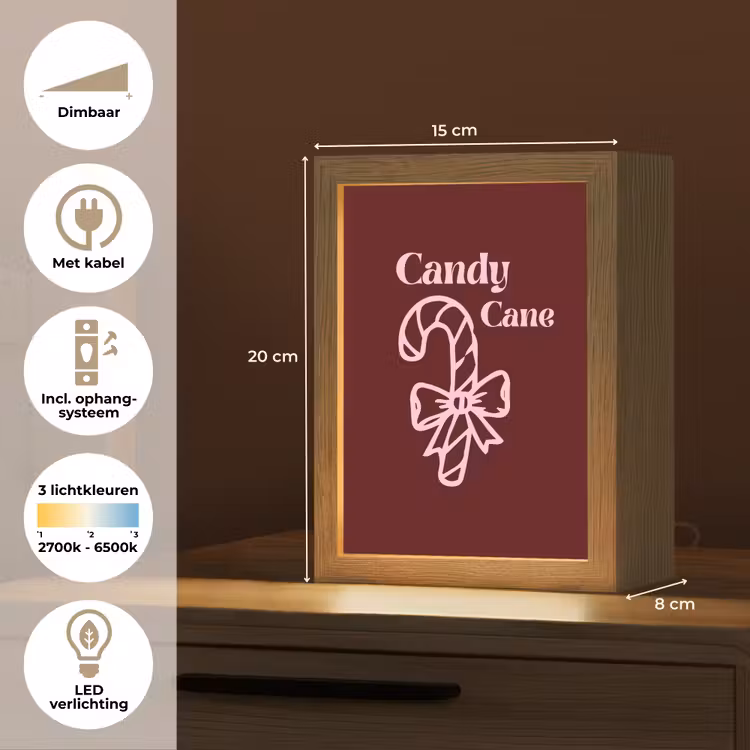 Gepersonaliseerde Lightbox - Kerst - Snoep - Tekst - Roze — 7