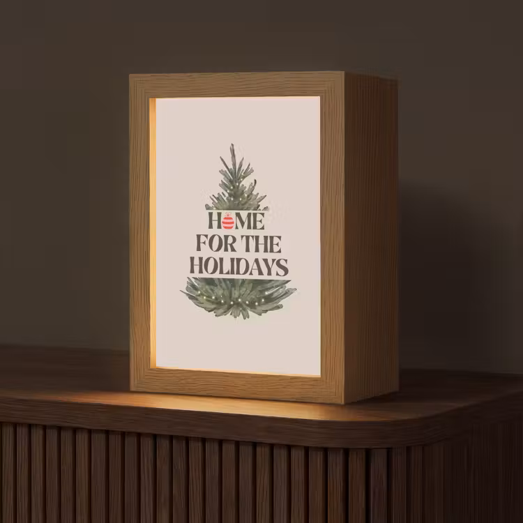 Gepersonaliseerde Lightbox - Kerst - Tekst - Kerstboom - Beige