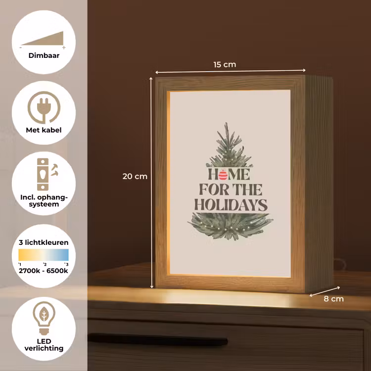 Gepersonaliseerde Lightbox - Kerst - Tekst - Kerstboom - Beige — 7