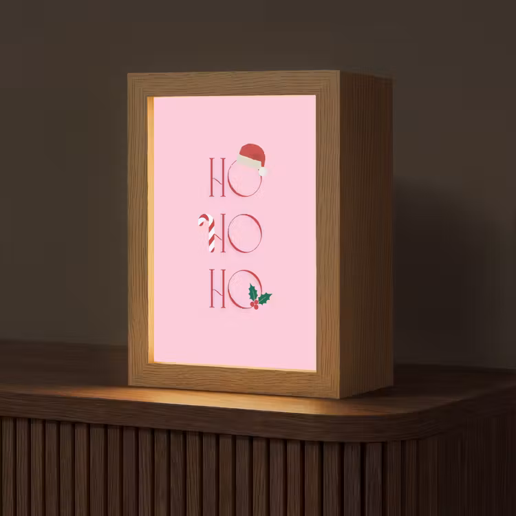 Gepersonaliseerde Lightbox - Kerst - Tekst - Roze - Illustratie