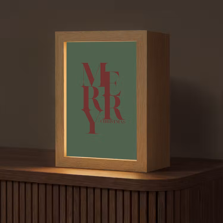 Gepersonaliseerde Lightbox - Merry - Tekst - Groen - Kerst