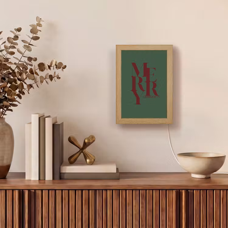 Gepersonaliseerde Lightbox - Merry - Tekst - Groen - Kerst — 4